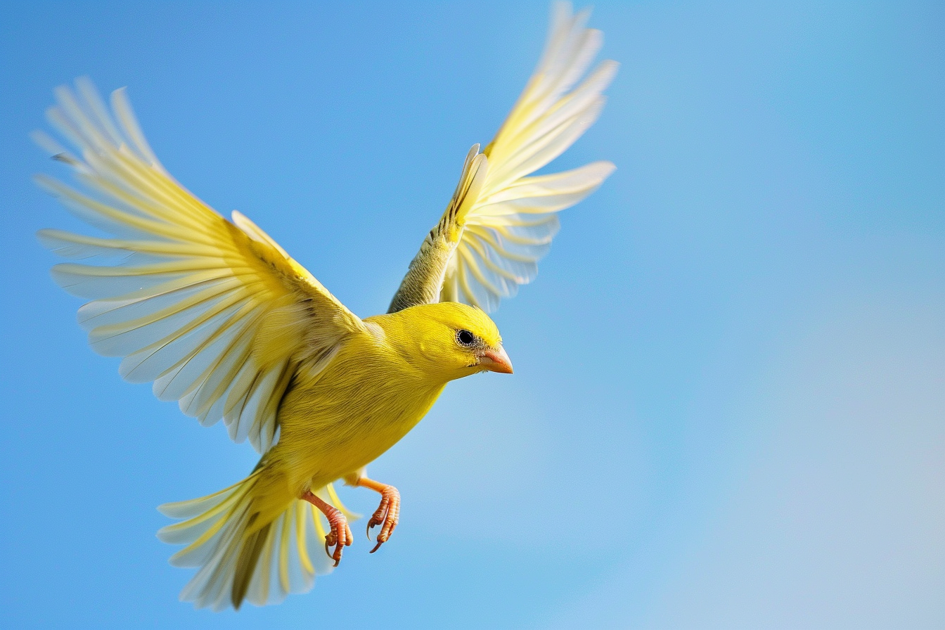 Image gratuite Canari volant dans le ciel bleu 1