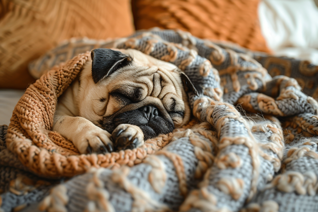 Image gratuite Carlin dormant sur un lit douillet 2