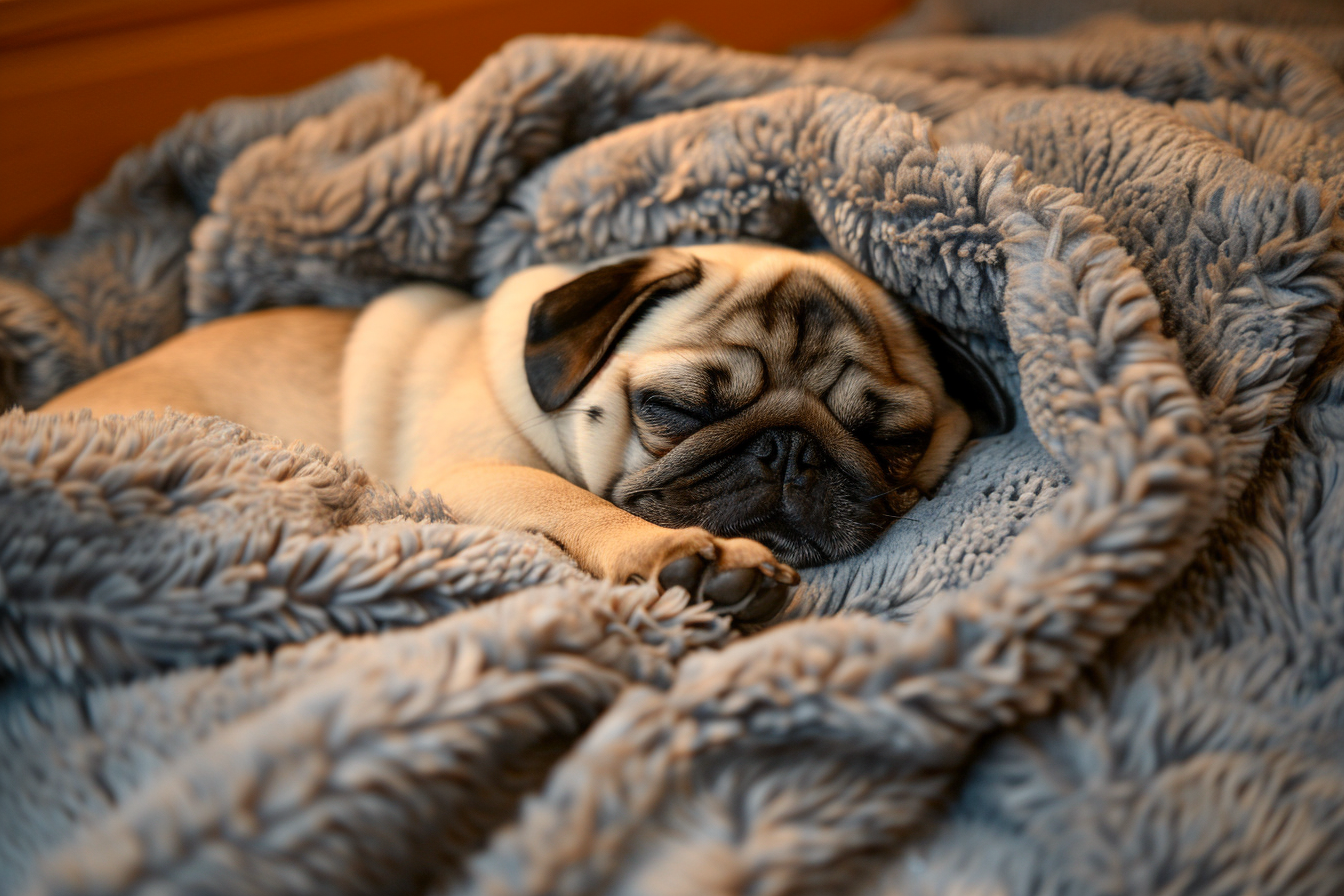 Image gratuite Carlin dormant sur un lit douillet 4