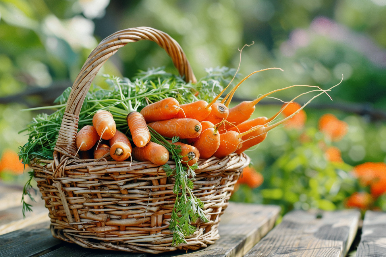 Image gratuite Carottes dans panier rustique 2