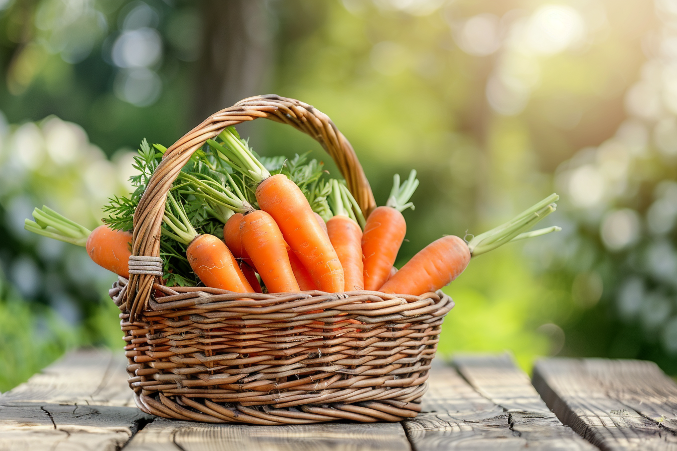 Image gratuite Carottes dans panier rustique 3