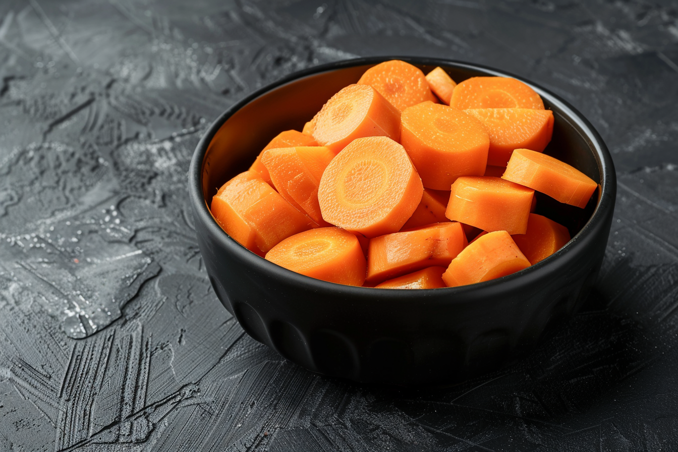 Image gratuite Carottes hachées dans bol noir 1