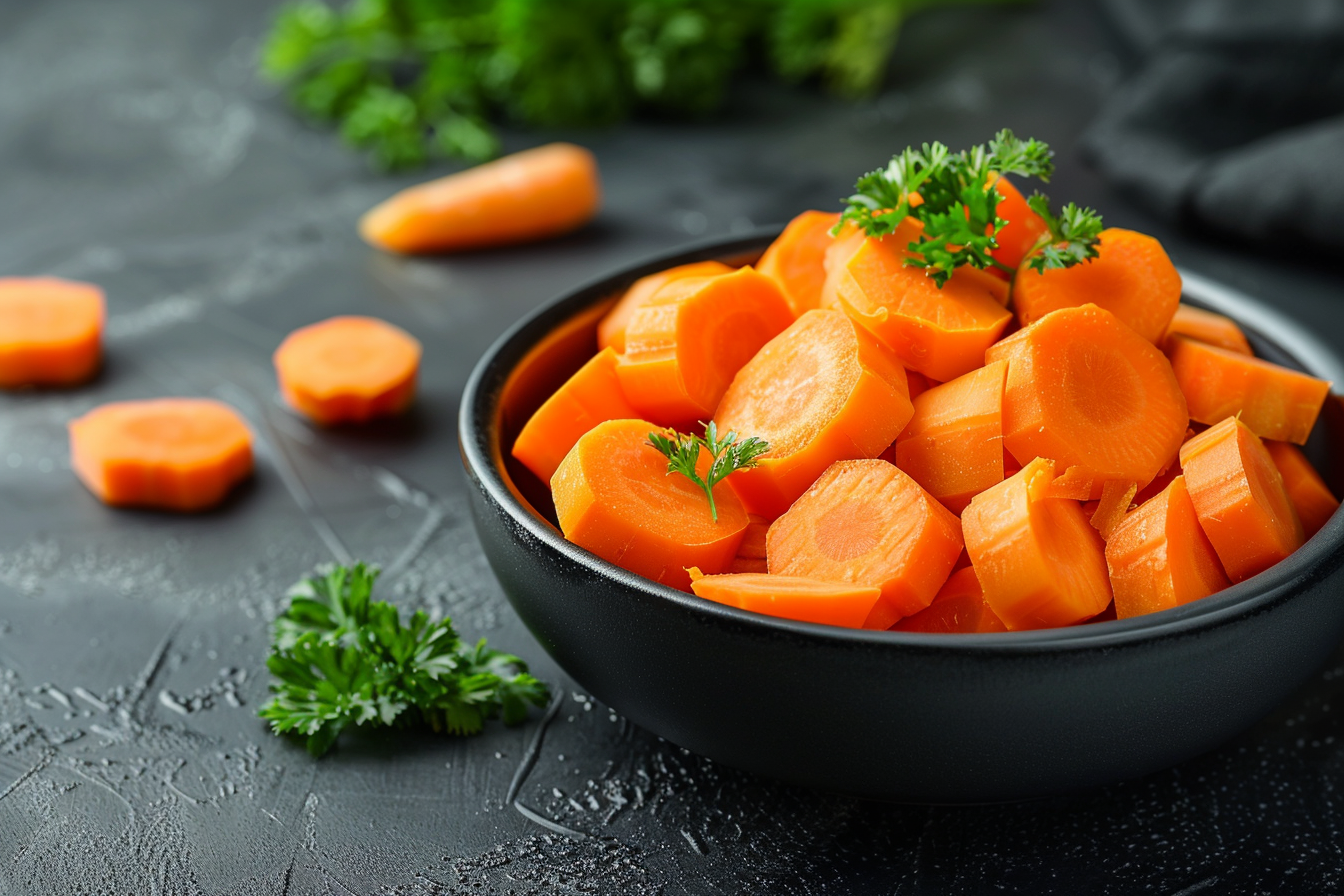 Image gratuite Carottes hachées dans bol noir 3