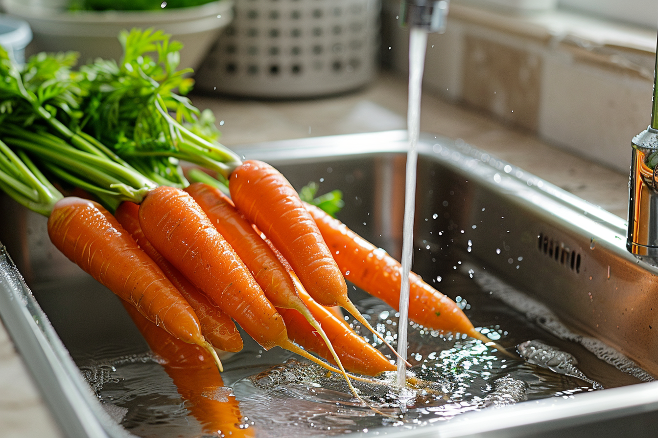 Image gratuite Carottes lavées sous eau courante 1