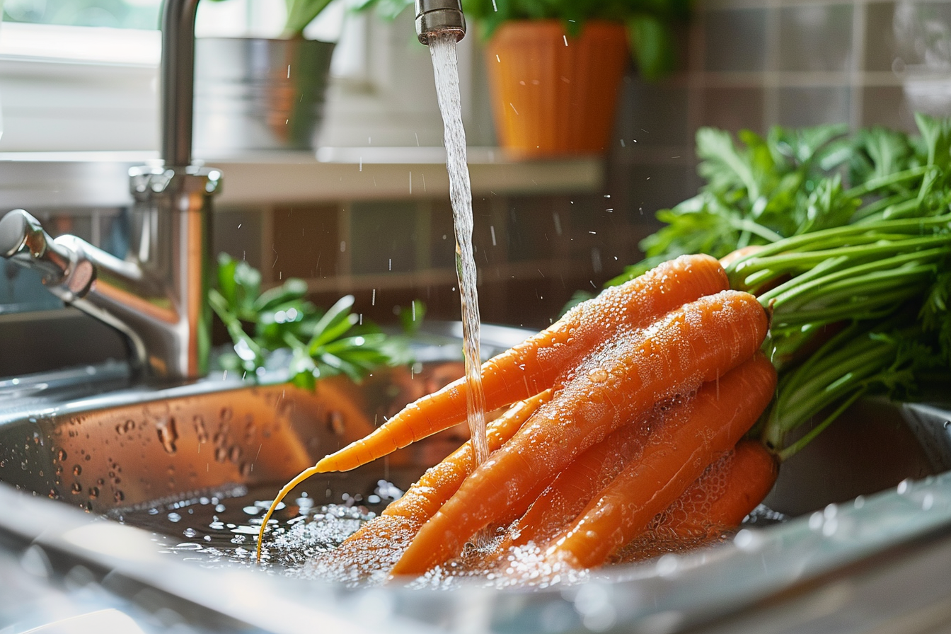 Image gratuite Carottes lavées sous eau courante 3