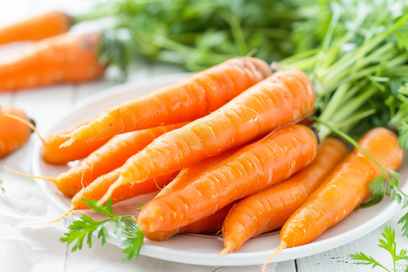 Image gratuite Carottes sur assiette blanche 1