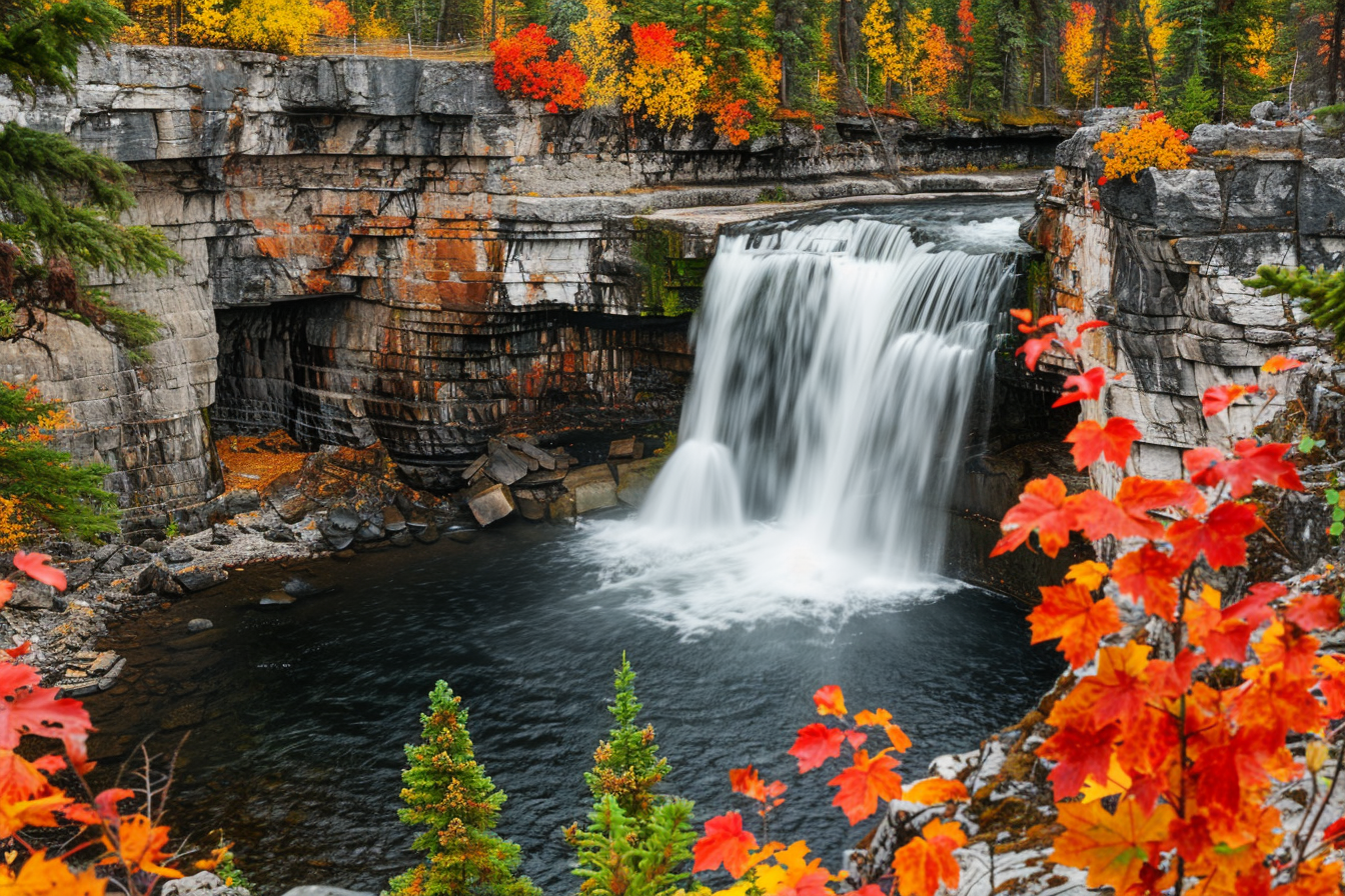 Image gratuite Cascade majestueuse dans les couleurs de l&rsquo;automne 2