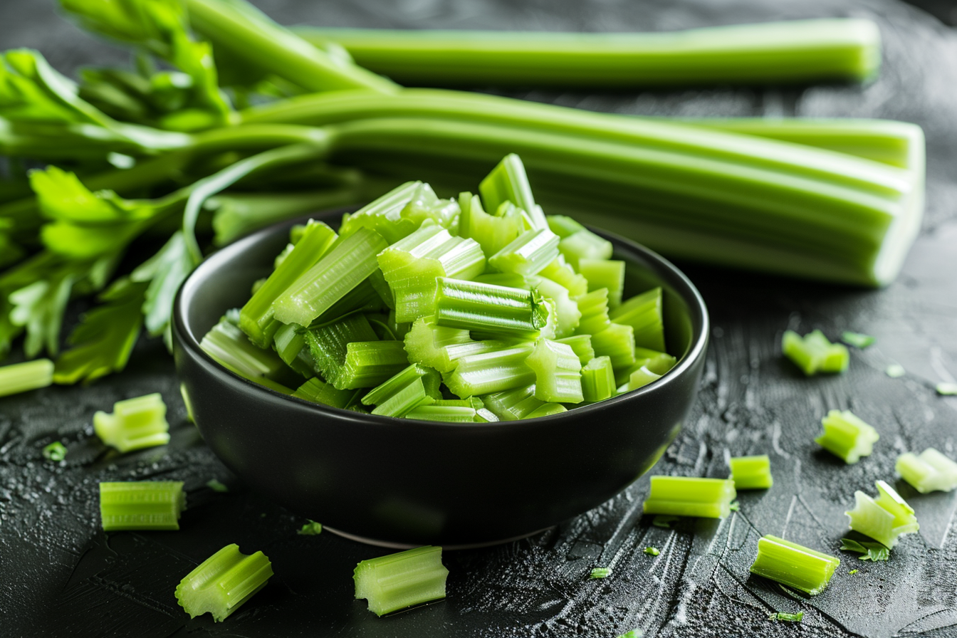 Image gratuite Céleri dans bol noir 1