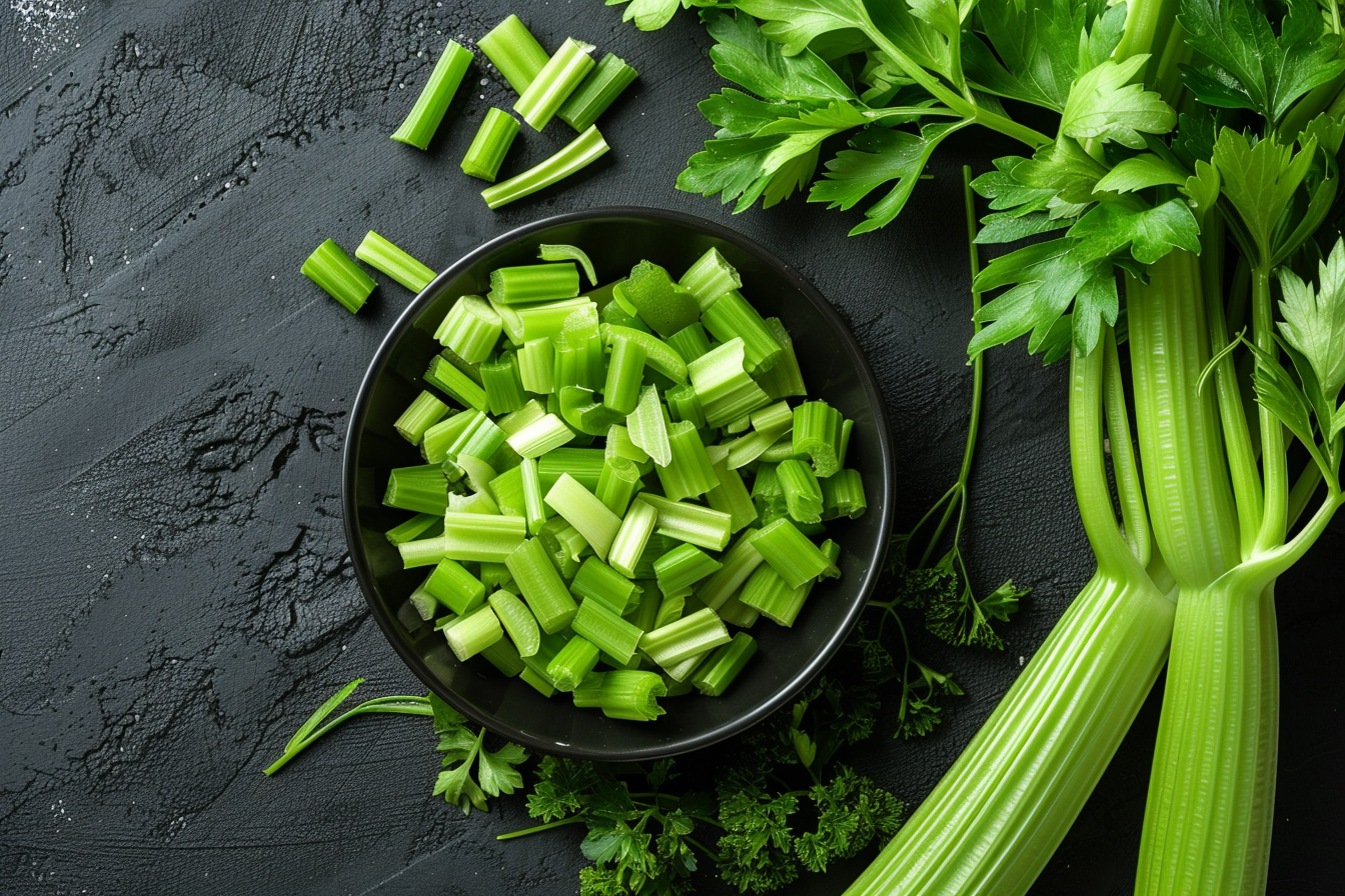 Image gratuite Céleri dans bol noir 3