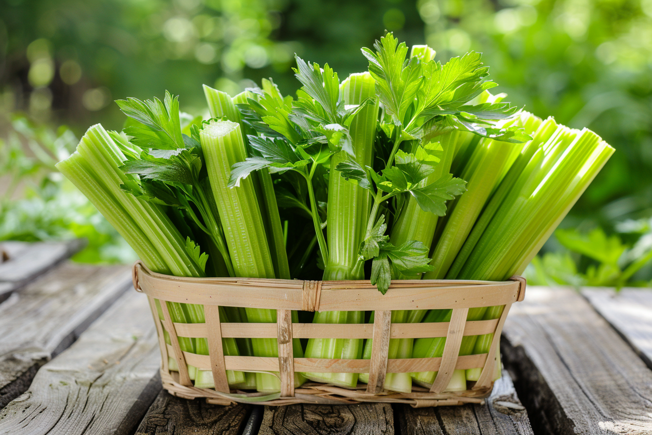 Image gratuite Céleri dans panier rustique 3