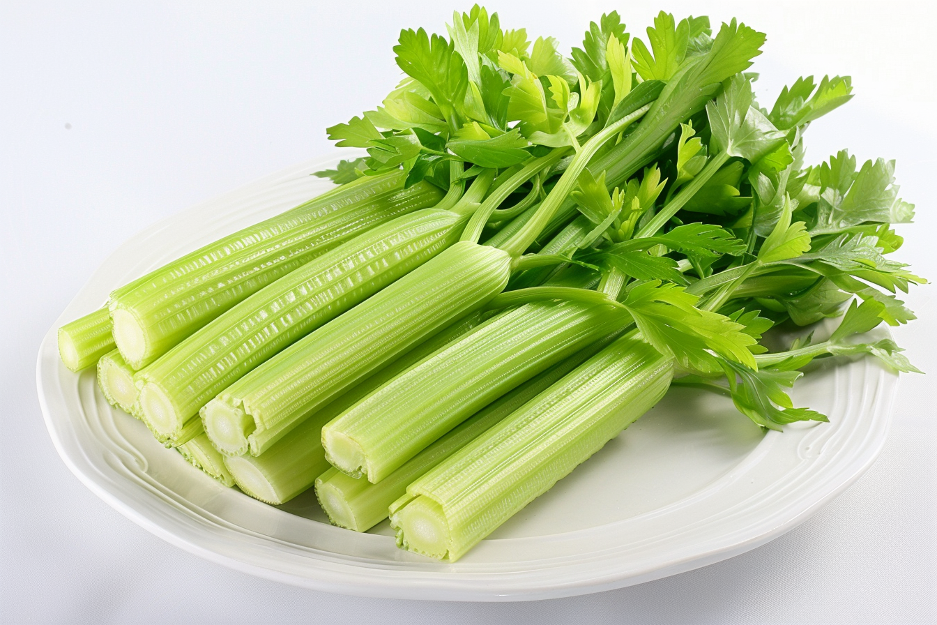 Image gratuite Céleri sur assiette blanche 1