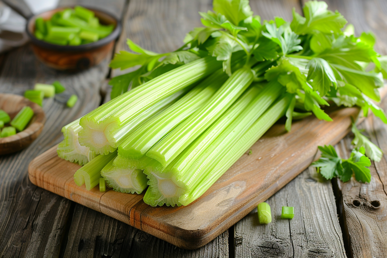 Image gratuite Céleri sur planche en bois 1
