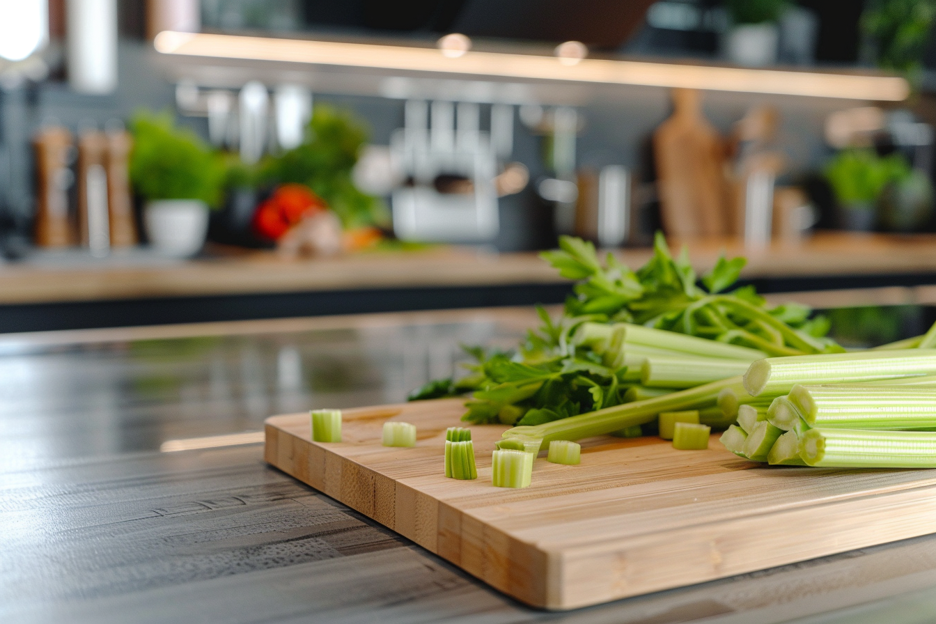 Image gratuite Céleri sur planche en bois 2