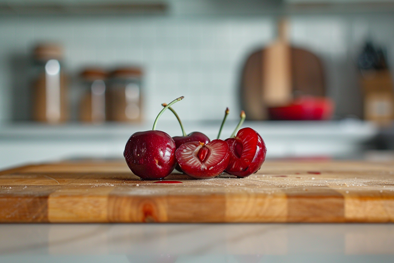 Image gratuite Cerises coupées en cuisine moderne 3