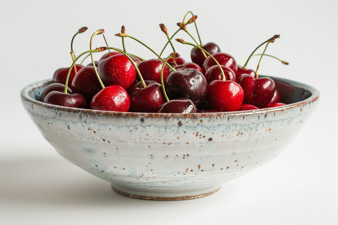 Image gratuite Cerises fraîches sur fond blanc 5