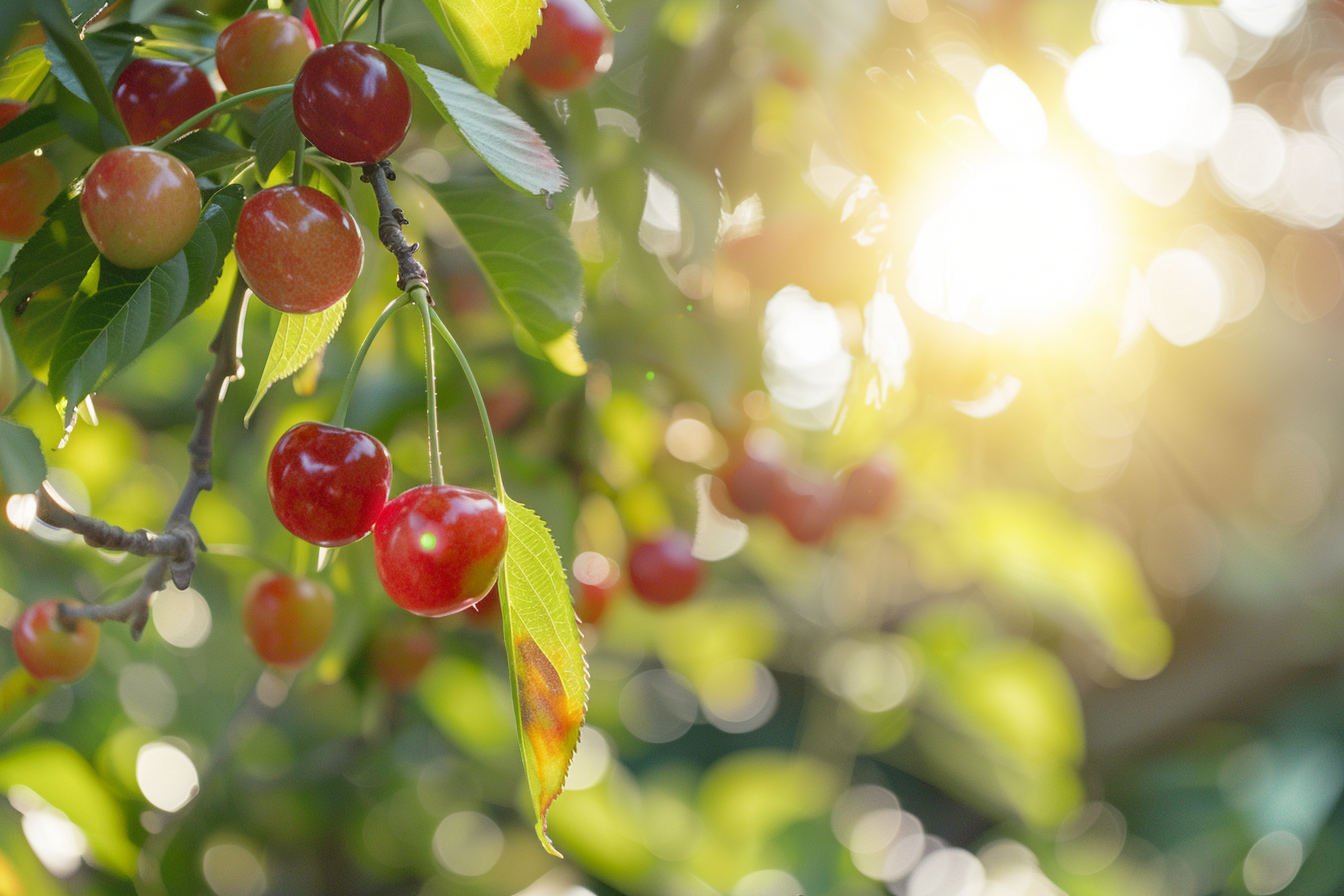 Image gratuite Cerisier avec des cerises mûres dans un jardin 1