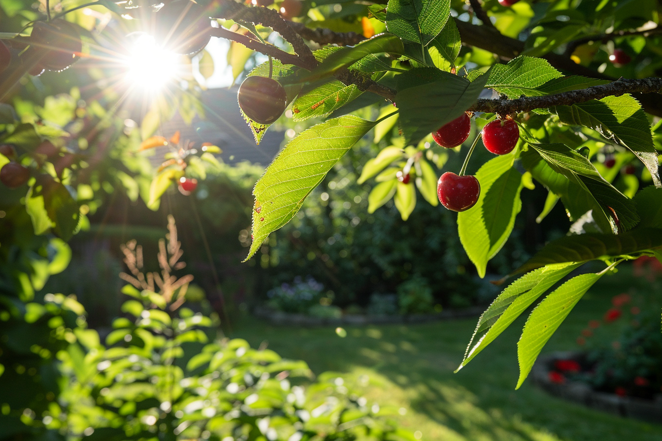 Image gratuite Cerisier avec des cerises mûres dans un jardin 5