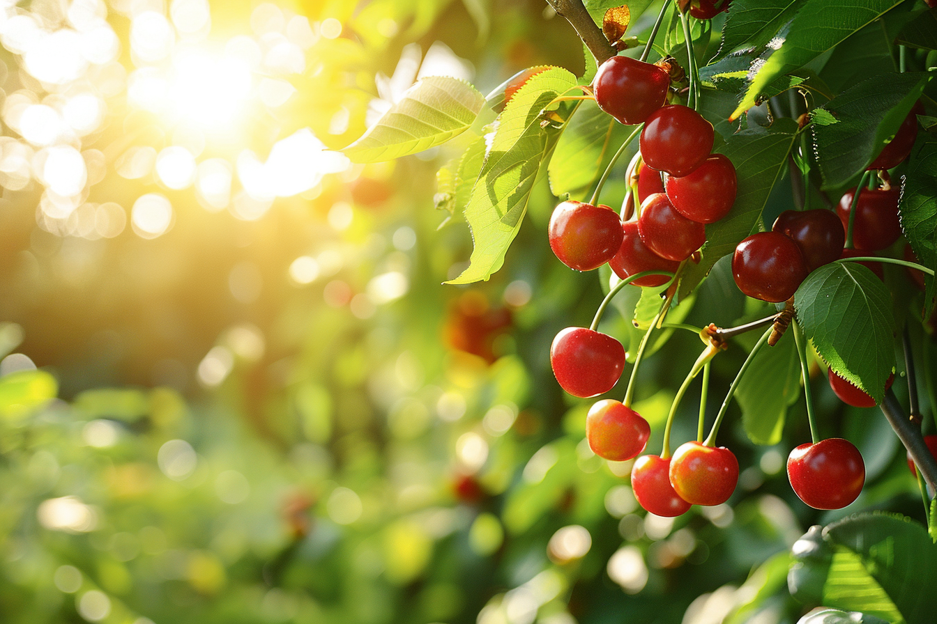 Image gratuite Cerisier avec des cerises mûres dans un jardin 6