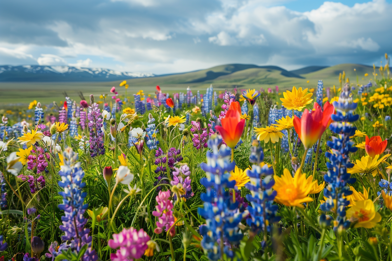 Image gratuite Champ de fleurs sauvages en pleine floraison 2