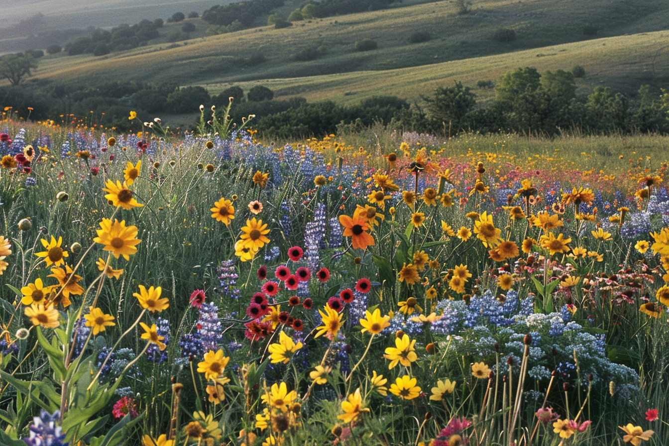 Image gratuite Champ de fleurs sauvages en pleine floraison 3
