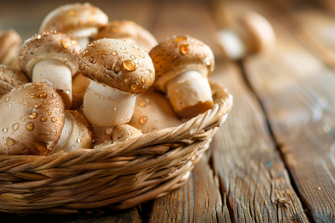 Image gratuite Champignons dans panier en osier 2