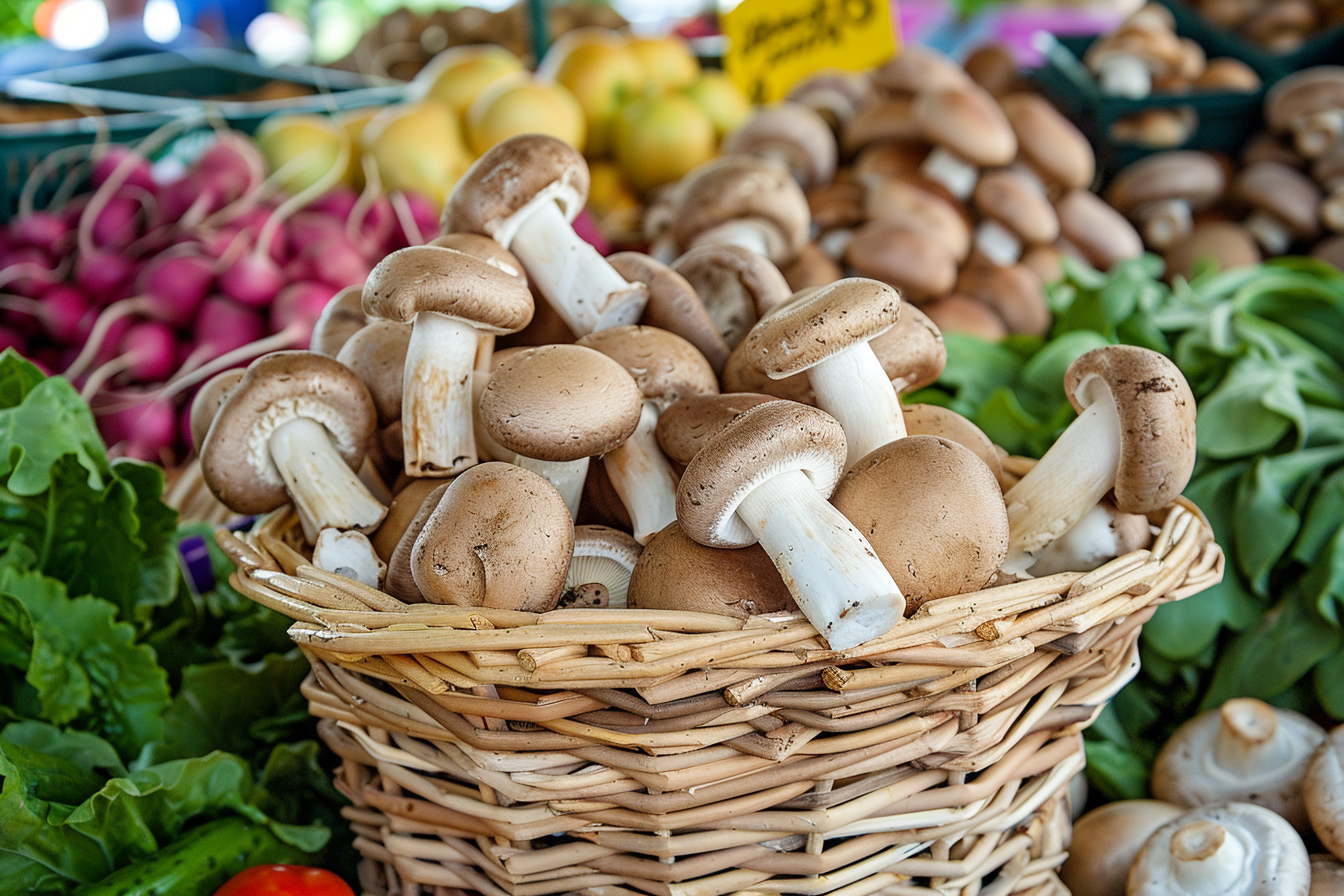 Image gratuite Champignons frais au marché fermier 2