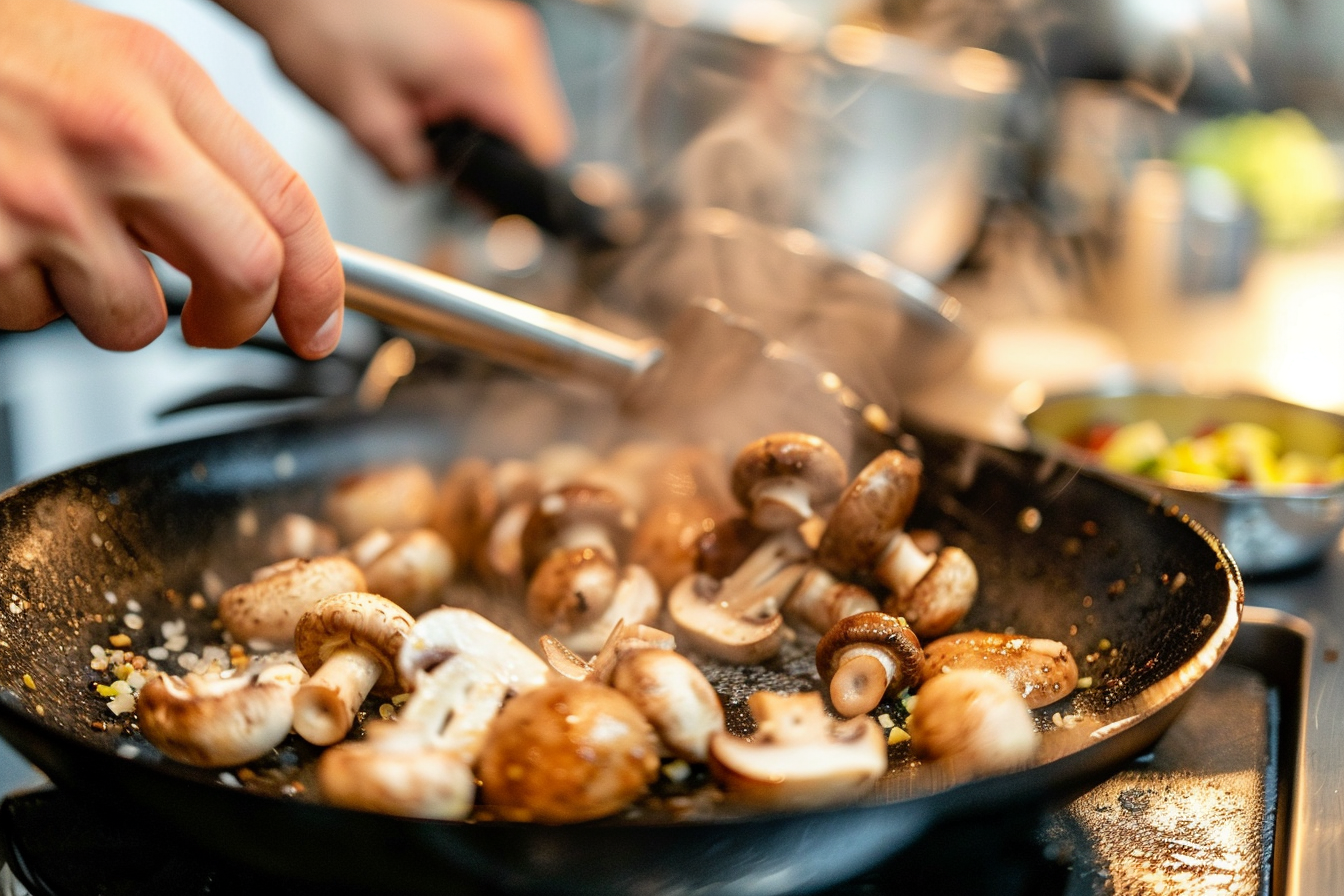 Image gratuite Champignons sautés en cuisine contemporaine 2