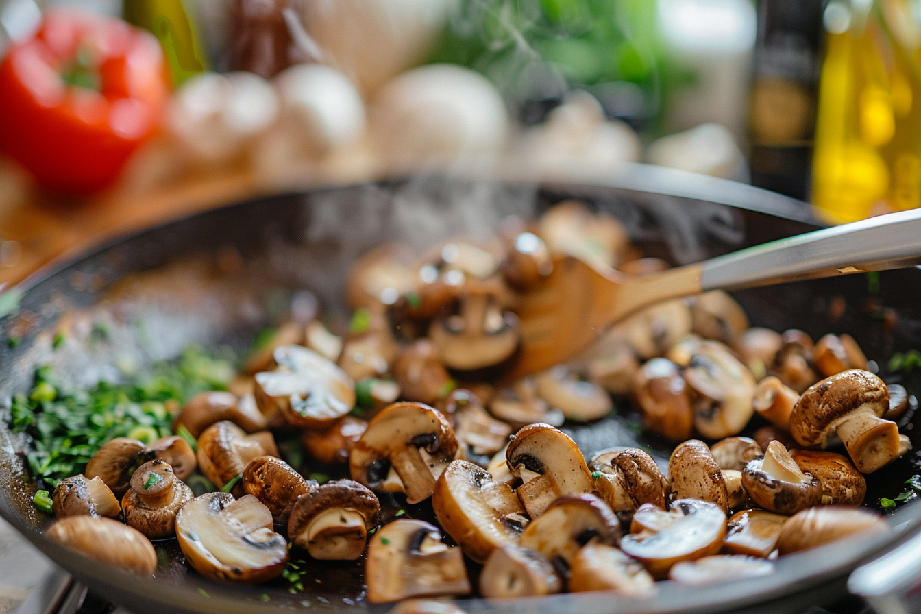 Image gratuite Champignons sautés en cuisine contemporaine 3