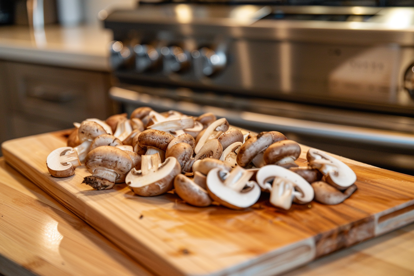 Image gratuite Champignons tranchés en cuisine moderne 1