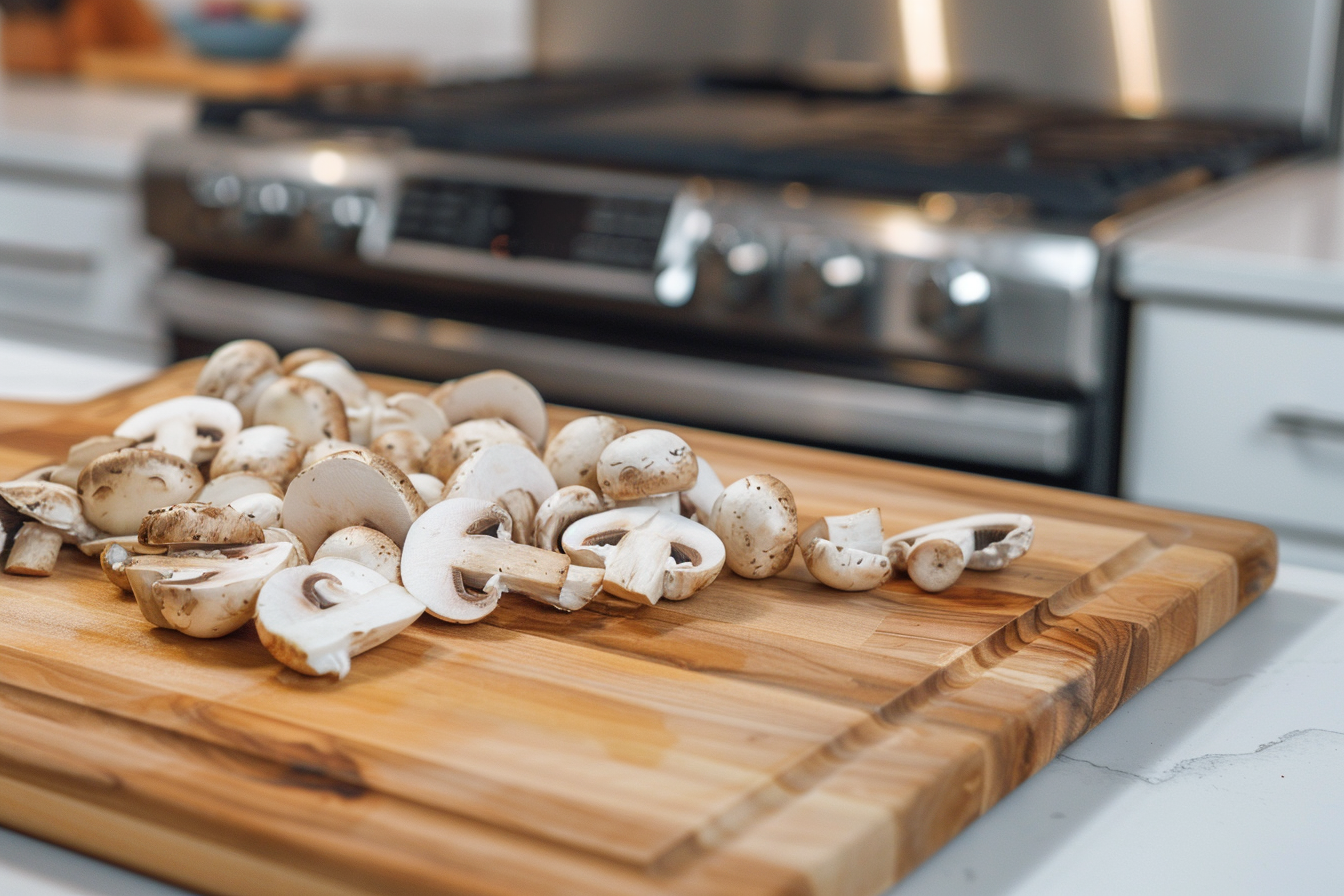 Image gratuite Champignons tranchés en cuisine moderne 2