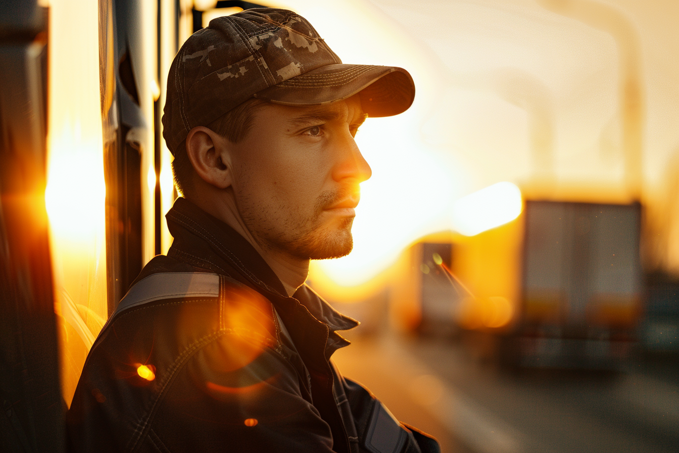 Image gratuite Chauffeur inspectant cargaison 2