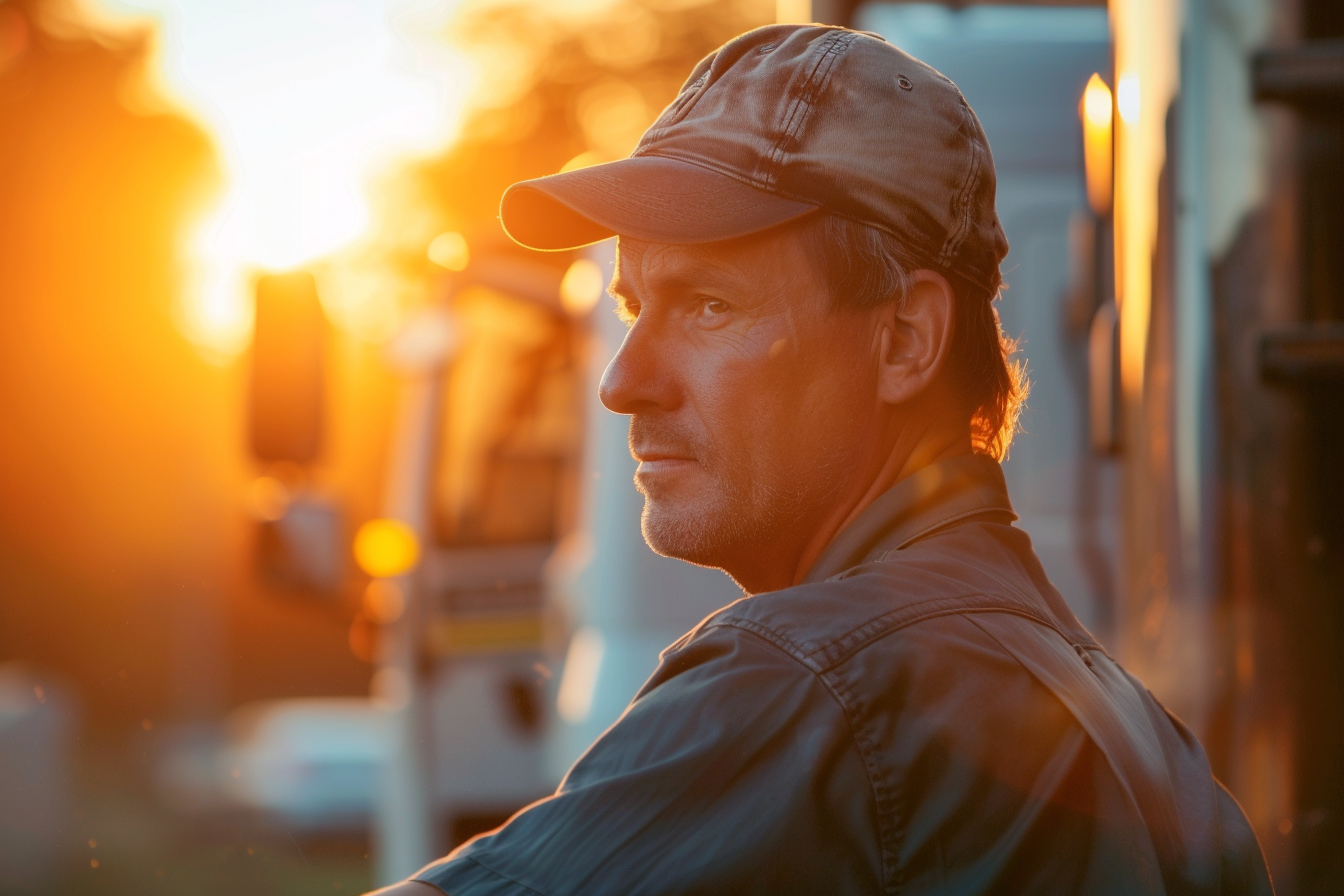 Image gratuite Chauffeur inspectant cargaison 4