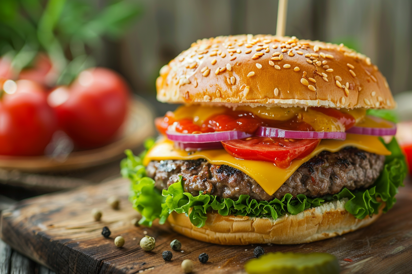 Image gratuite Cheeseburger classique avec garnitures 1