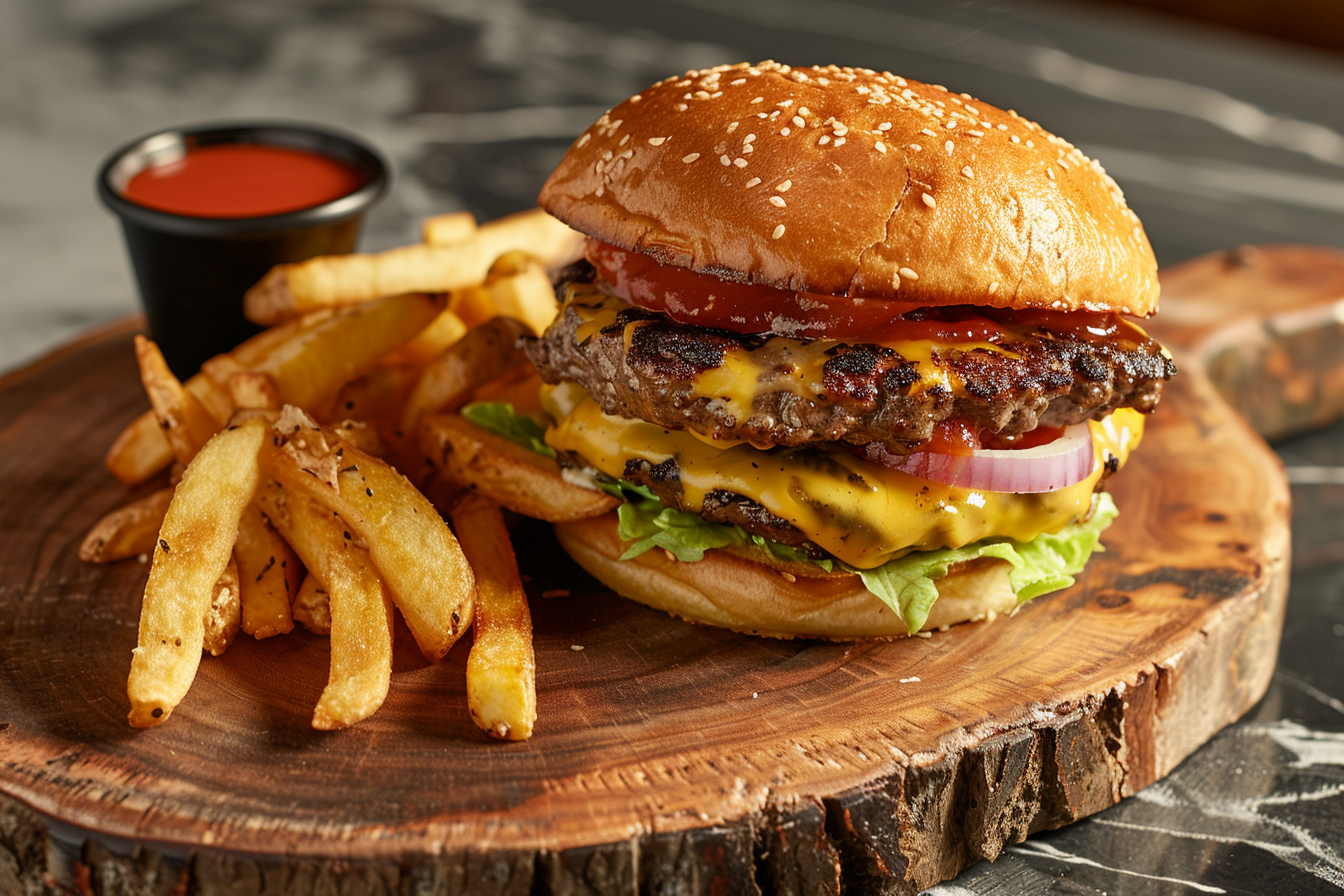 Image gratuite Cheeseburger classique avec garnitures 4