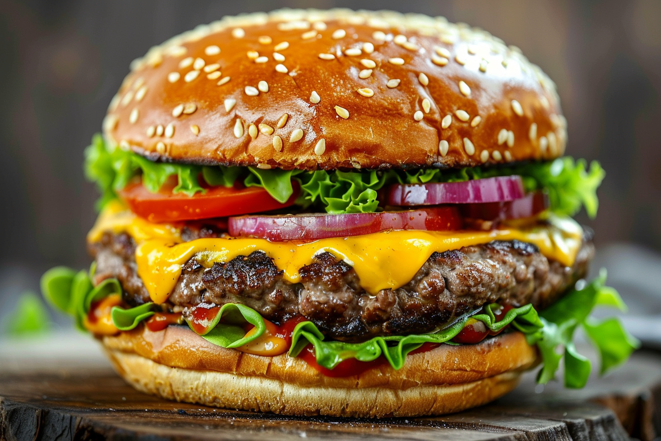 Image gratuite Cheeseburger classique avec garnitures 6
