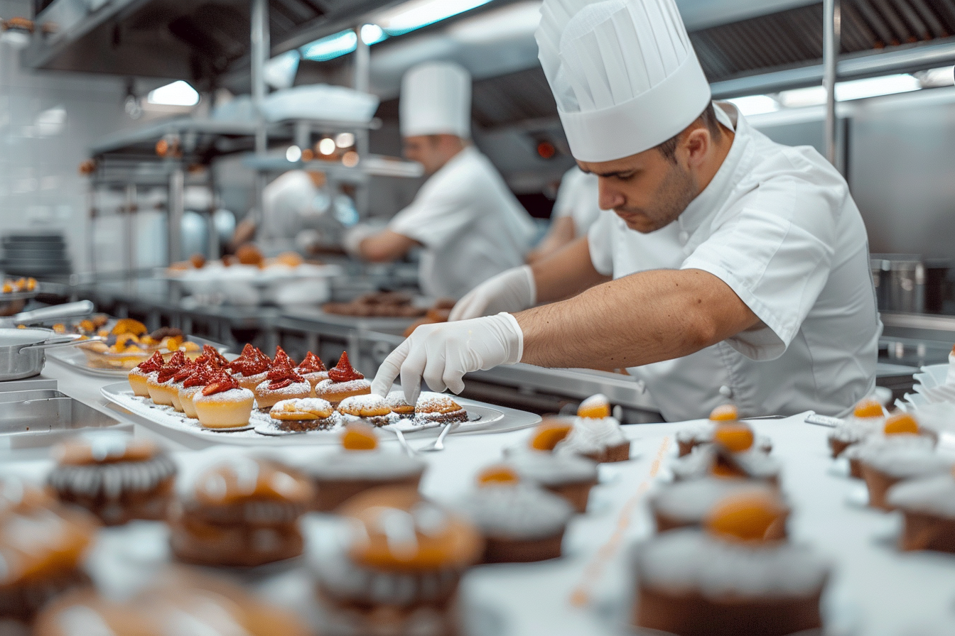 Image gratuite Chef pâtissier créant desserts exquis 1