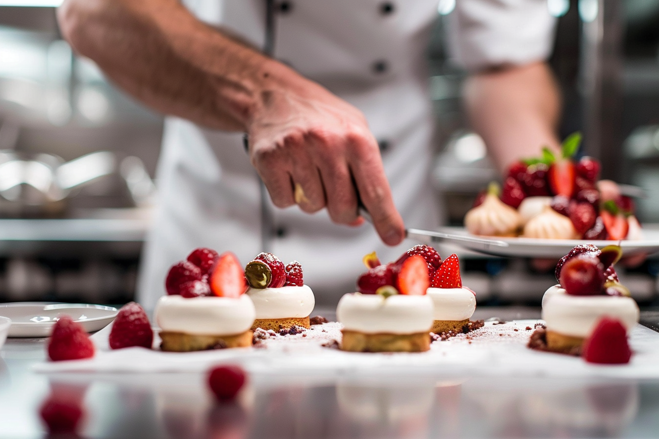 Image gratuite Chef pâtissier créant desserts exquis 4