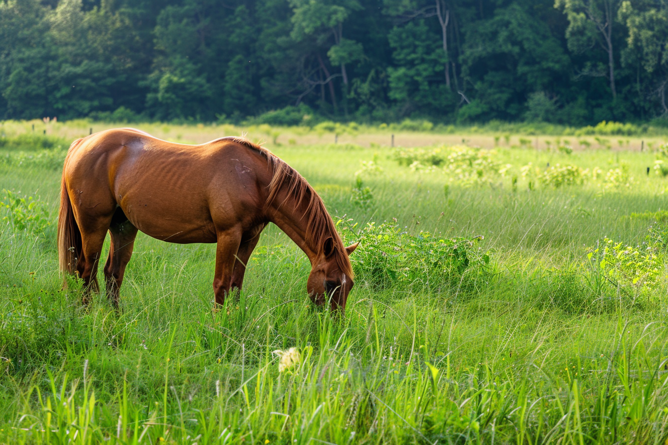 Image gratuite Cheval dans pâturage luxuriant 2