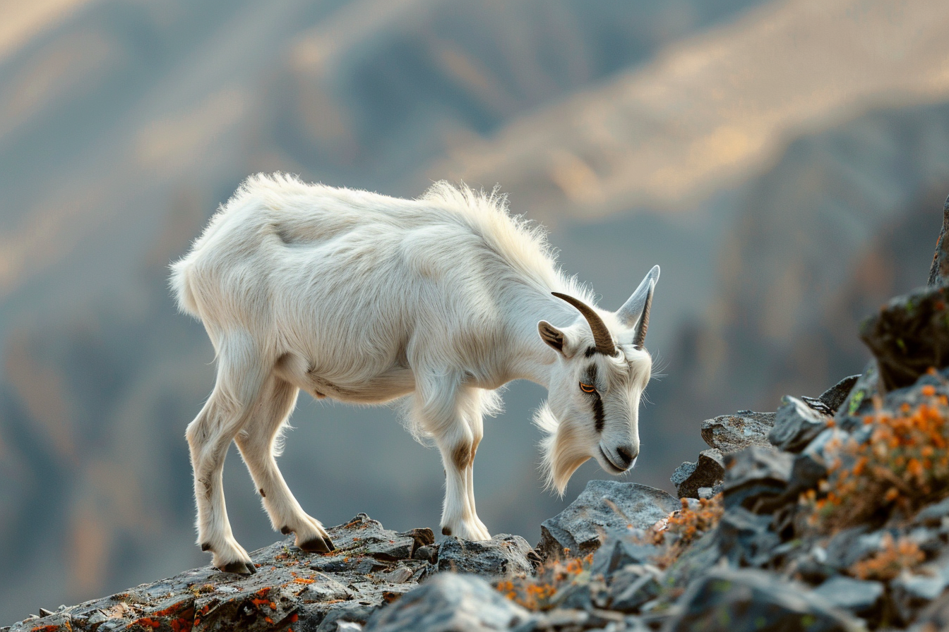 Image gratuite Chèvre broutant sur colline rocheuse 3