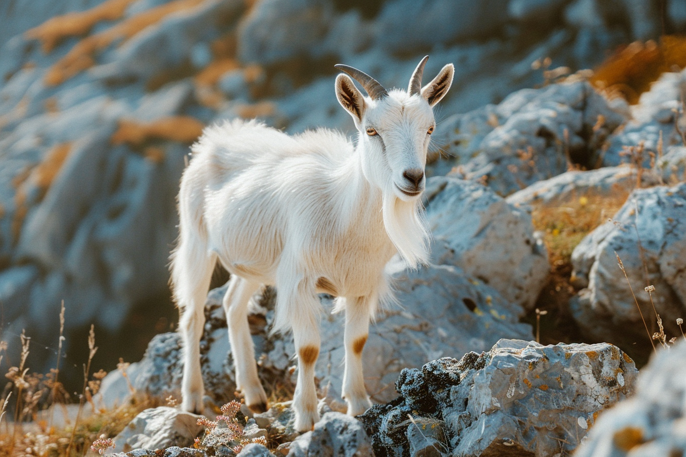 Image gratuite Chèvre broutant sur colline rocheuse 4