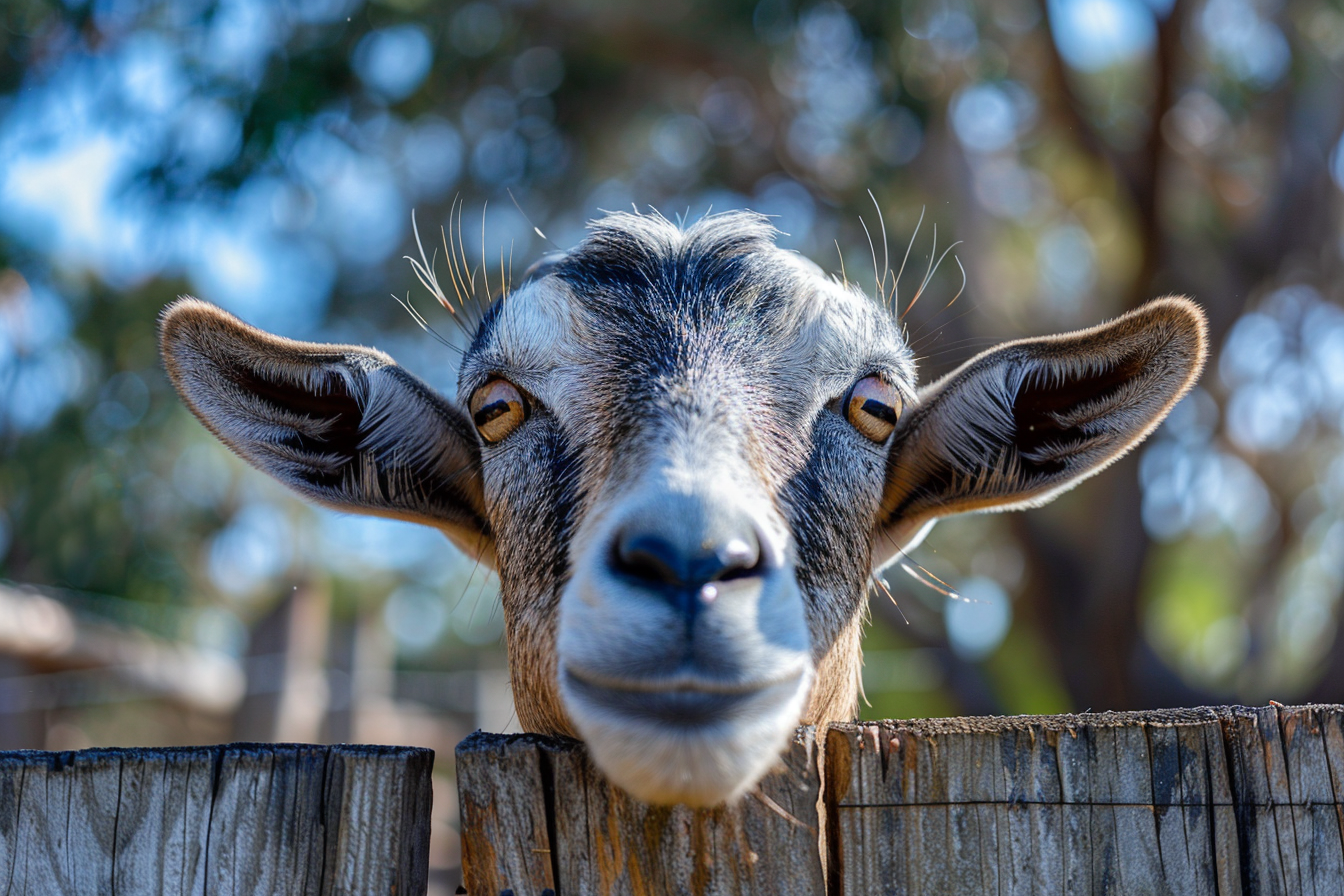 Image gratuite Chèvre curieuse sur clôture 2