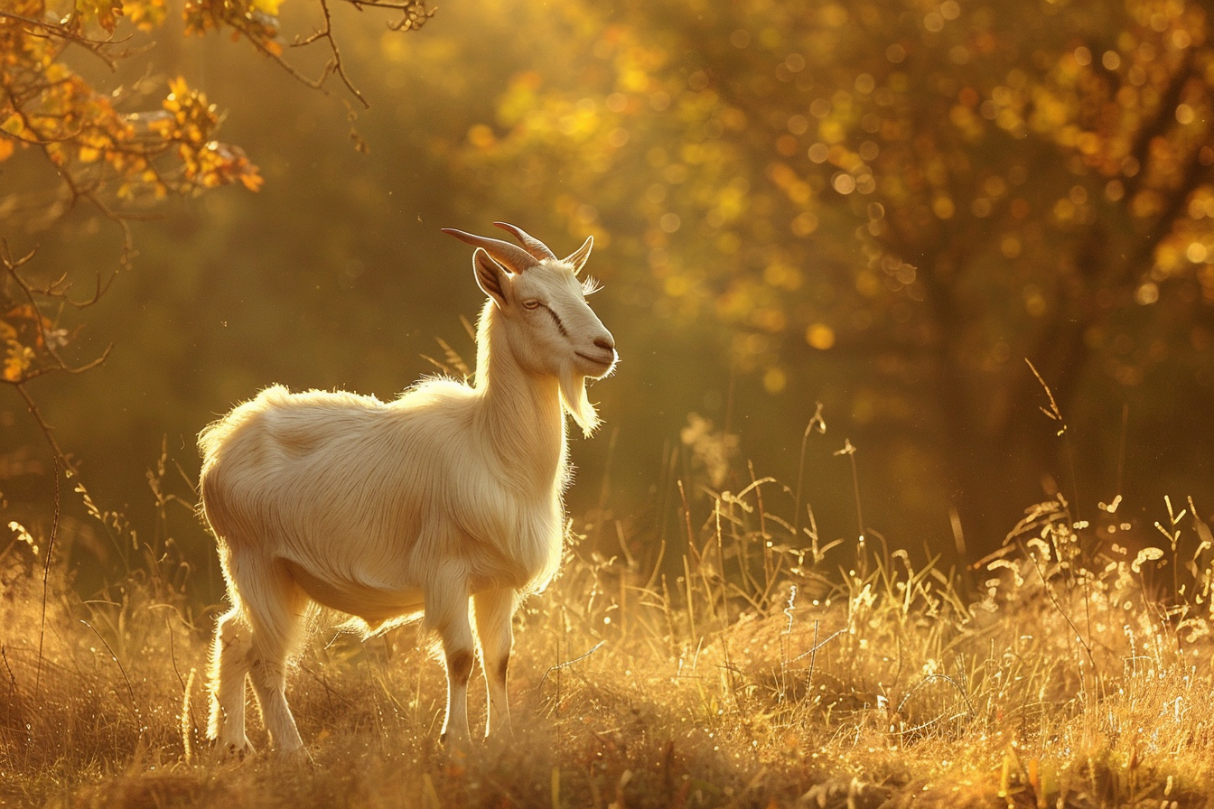 Image gratuite Chèvre dans prairie ensoleillée 1