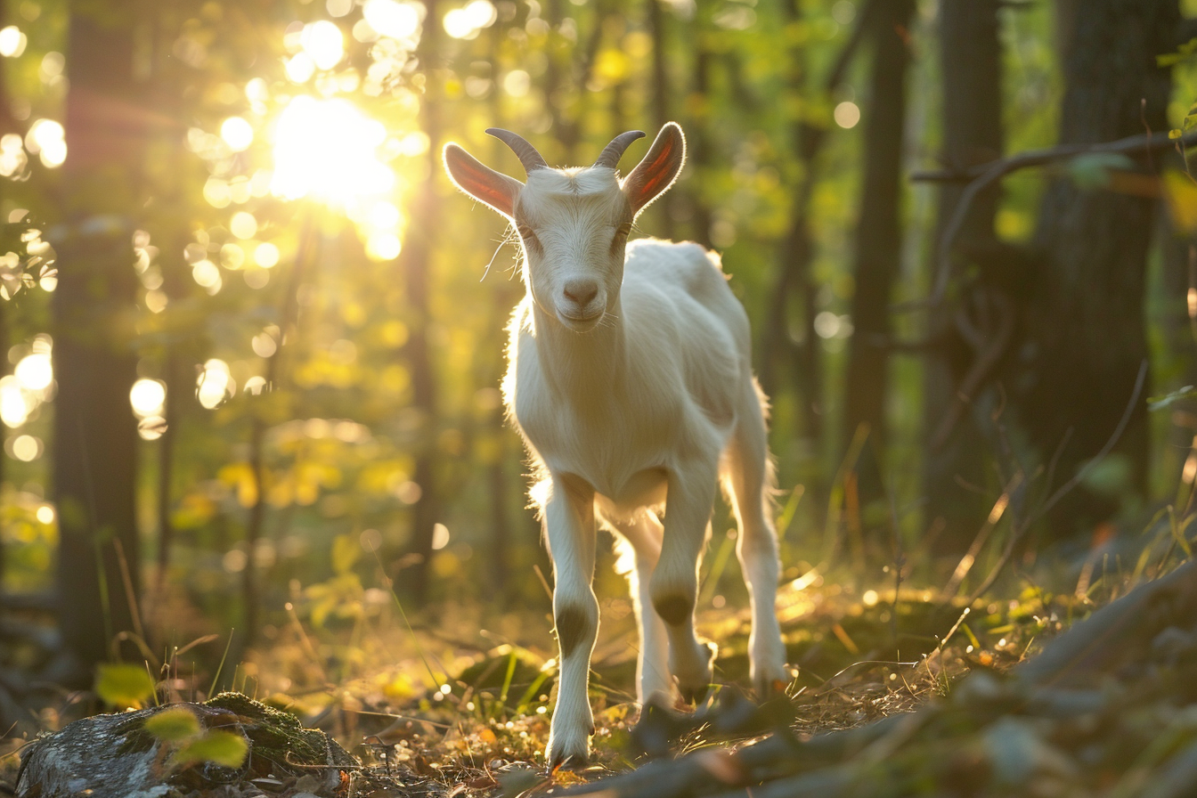 Image gratuite Chevreau explorant forêt ensoleillée 2
