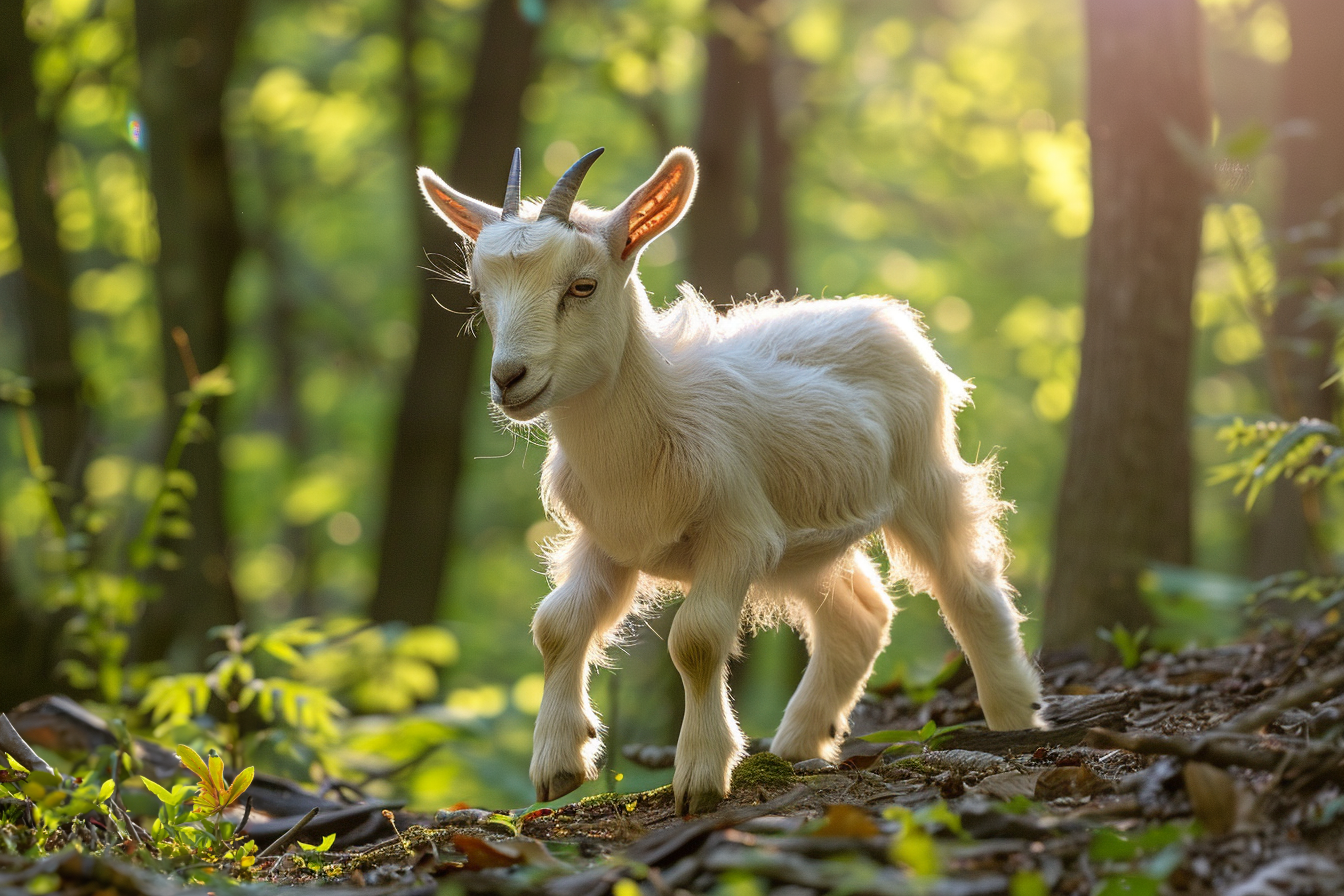 Image gratuite Chevreau explorant forêt ensoleillée 3