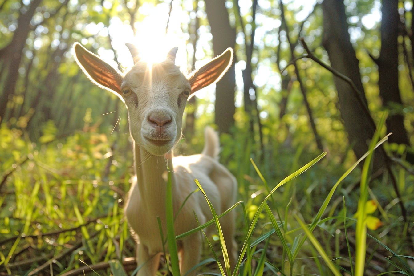 Image gratuite Chevreau explorant forêt ensoleillée 4