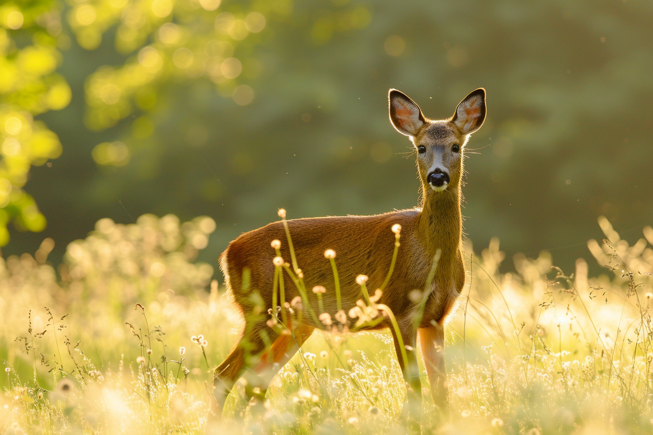 Image gratuite Chevreuil alerte en prairie 1