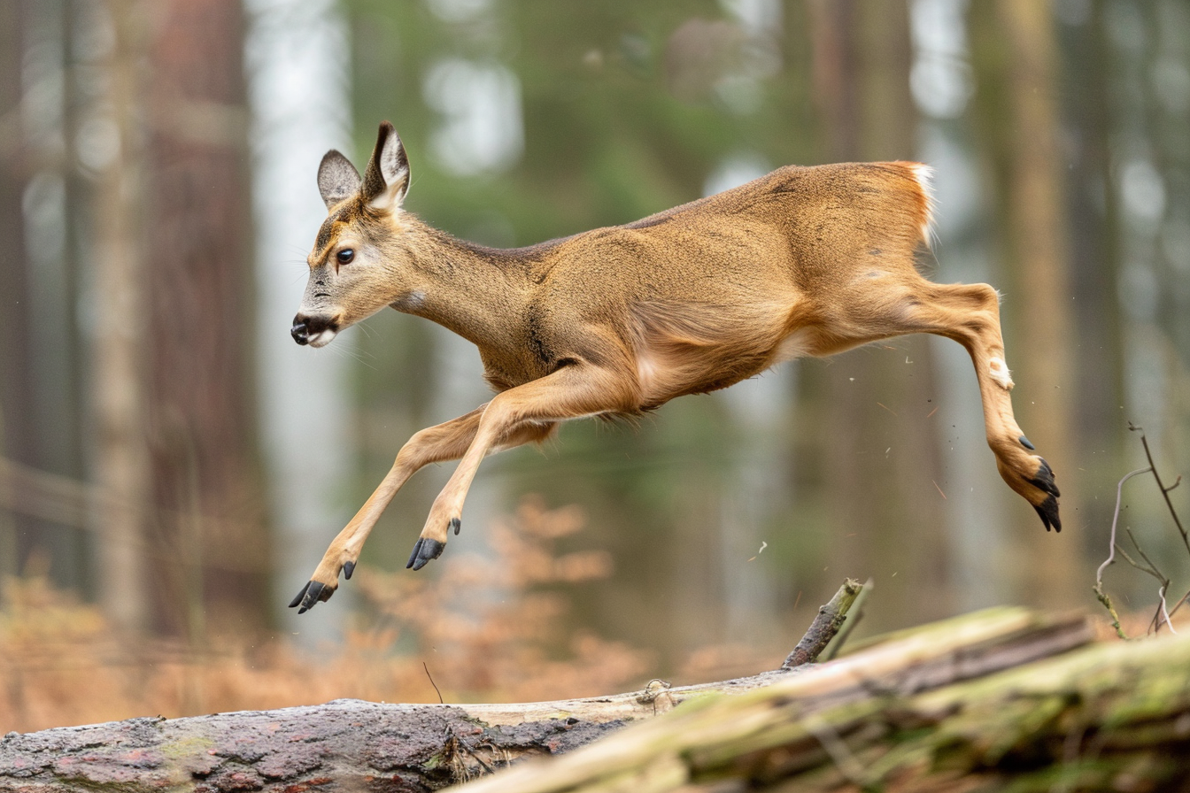 Image gratuite Chevreuil sautant dans la forêt 1