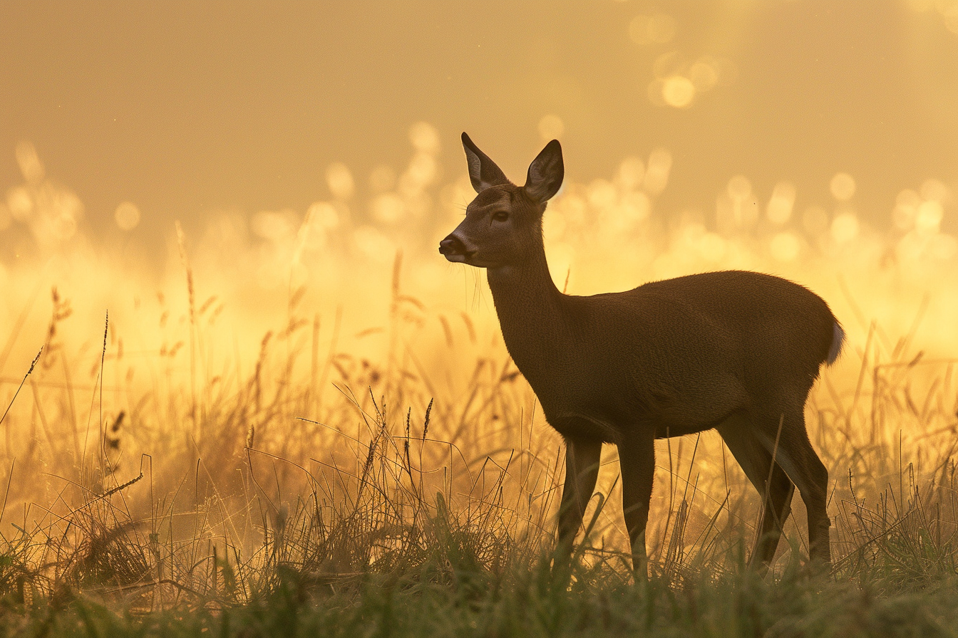 Image gratuite Chevreuil silhouetté au matin 2