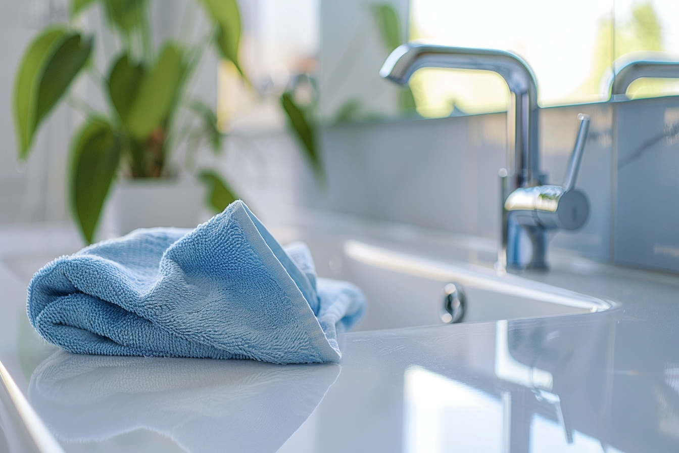 Image gratuite Chiffon en microfibre dans salle de bains moderne 2