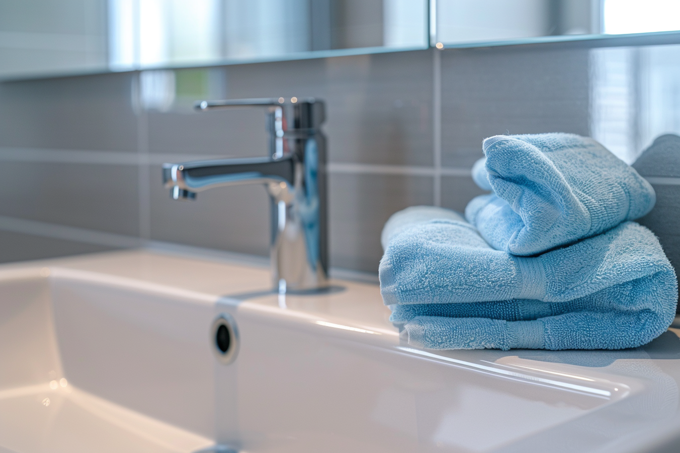 Image gratuite Chiffon en microfibre dans salle de bains moderne 3